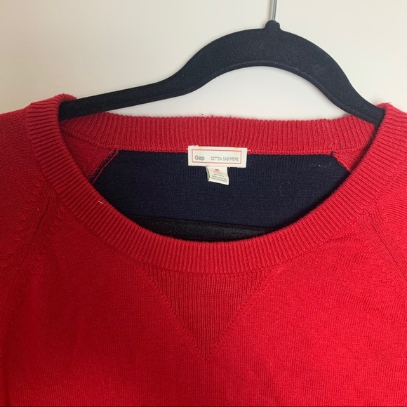 GAP Cotton Cashmere Red Long Sleeve Crew Neck Shirt - Picture 2 of 7